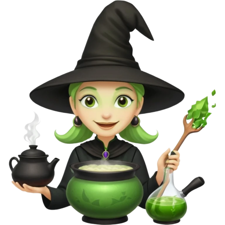 green witch cooking potion emoji