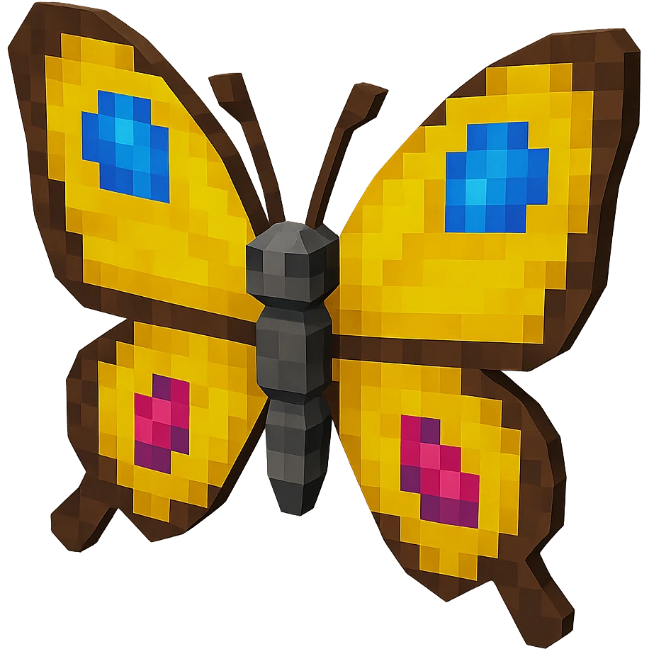 A butterfly in the style of low-poly 3D models emoji