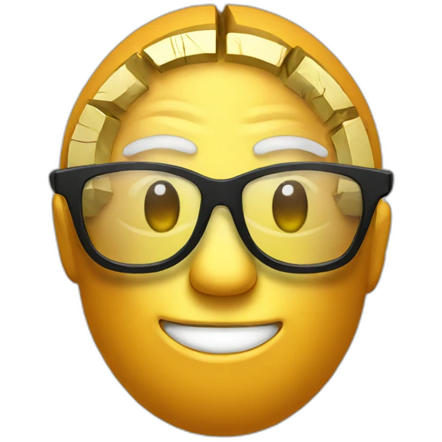 bitcoin with glasses emoji