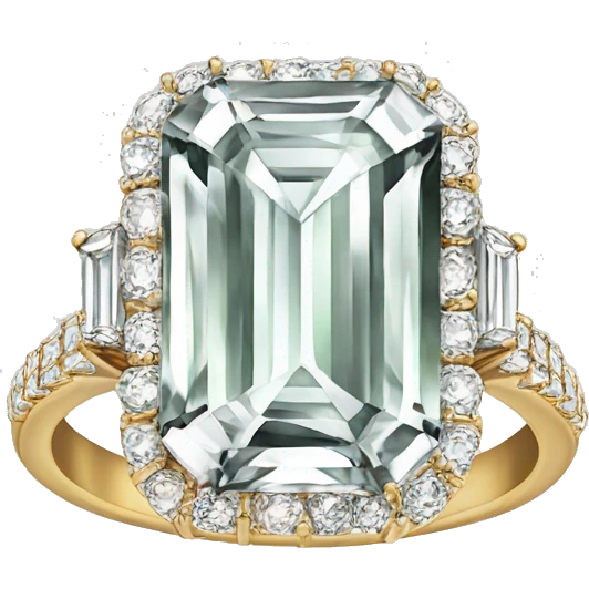 Emerald cut diamond ring  emoji