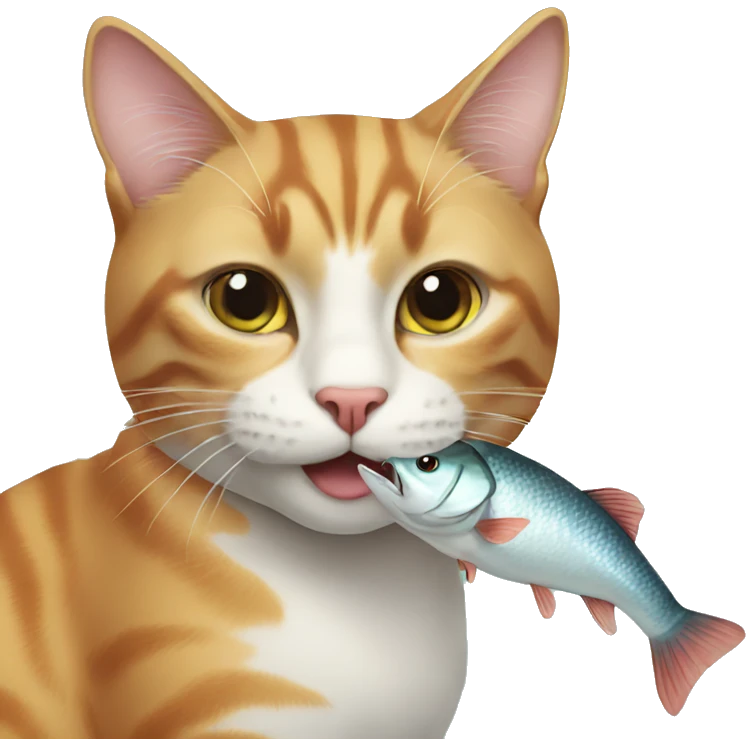 Cat eating a fish  emoji