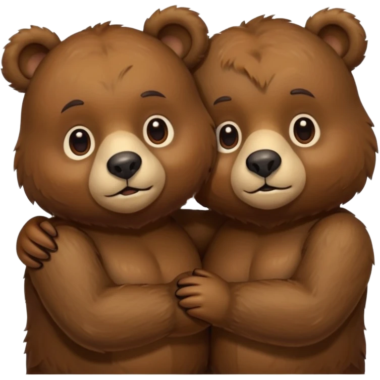 bear with another bear in its arms emoji