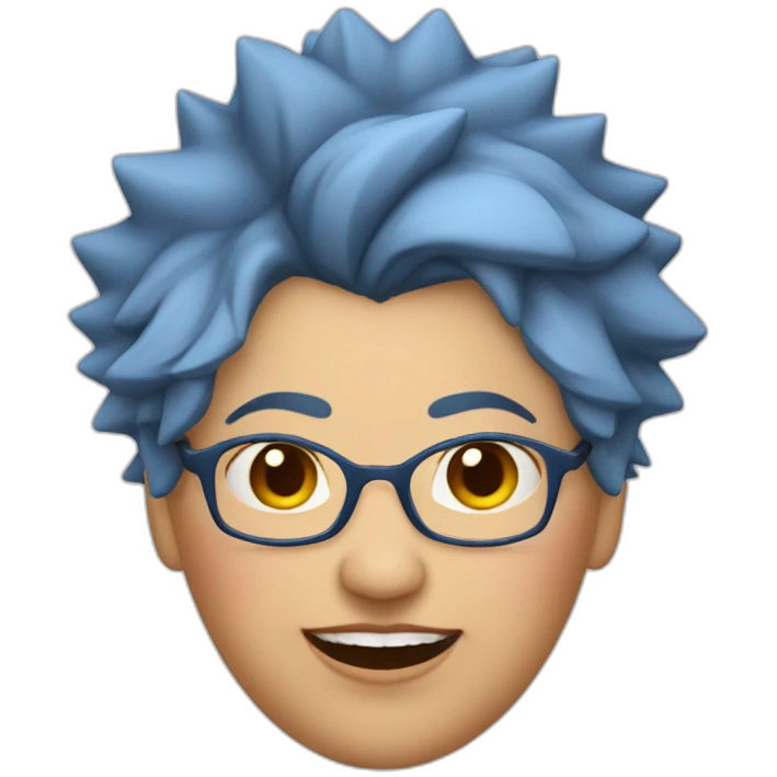 Old fat lesbian Chilean woman very short spiky blue hair emoji