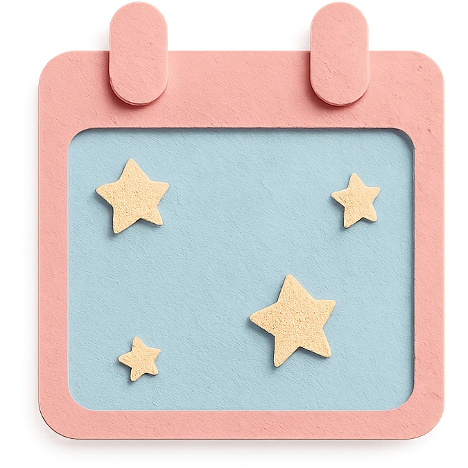 soft pastel cute appointment box with tiny star details with a pink border emoji