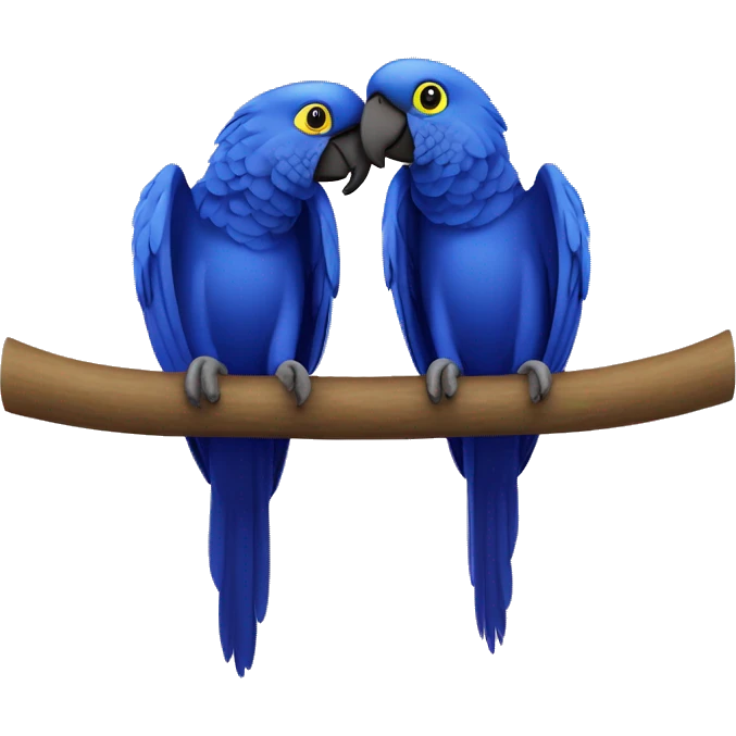 Hyacinth Macaw pair Full Body love each other emoji