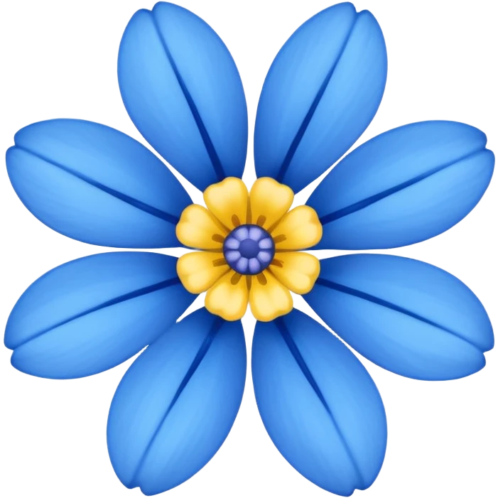 blue with yellow flower emoji