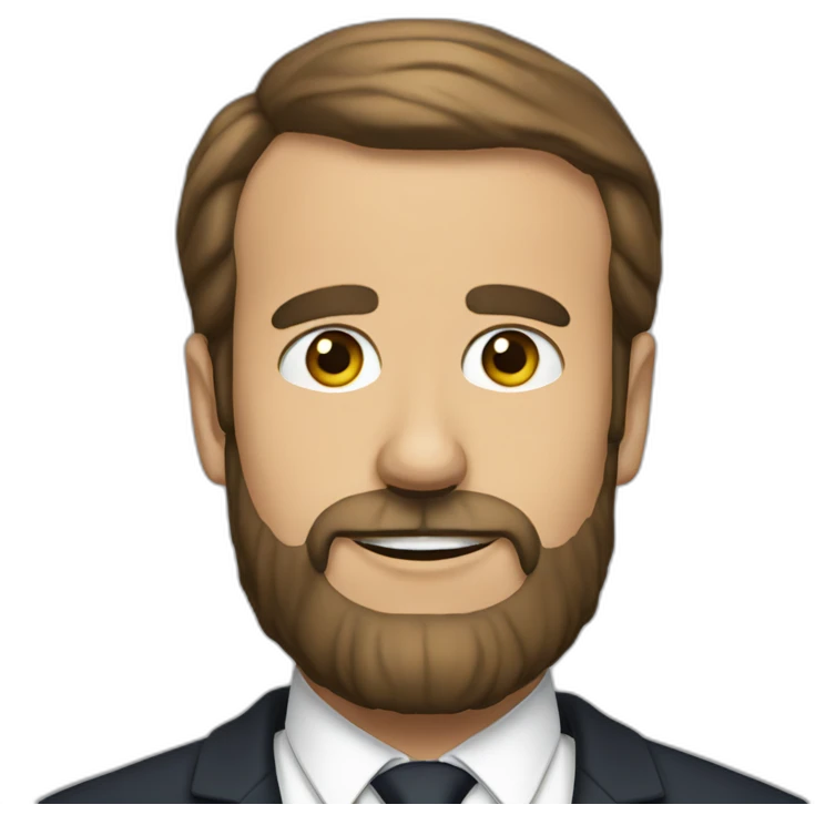 Macron with beard emoji