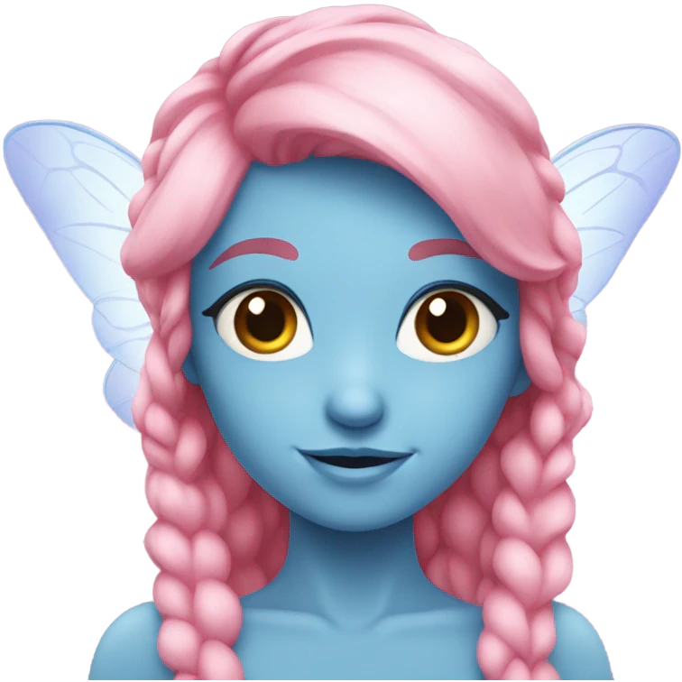 Fairy, pink hair, blue eyes emoji