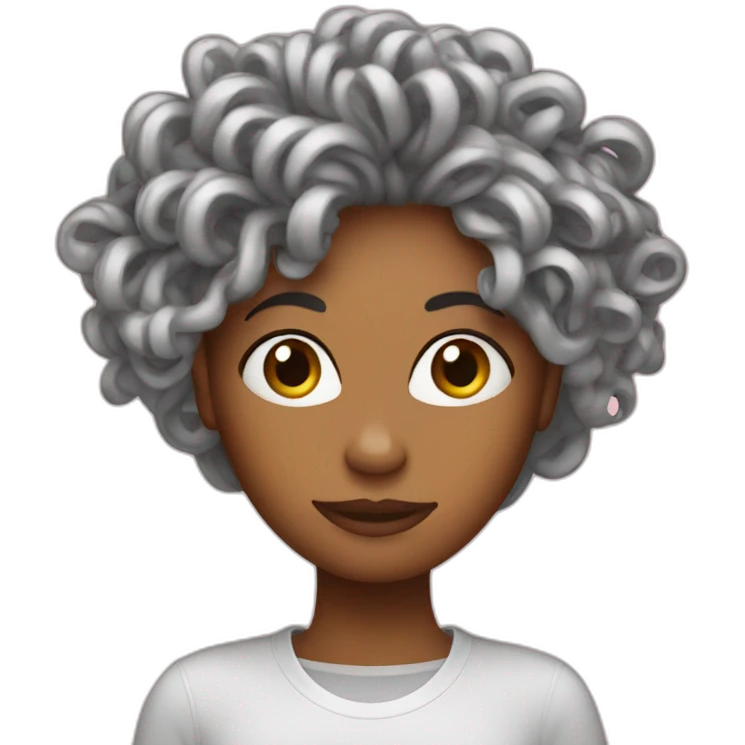 woman with spaghetti hair emoji