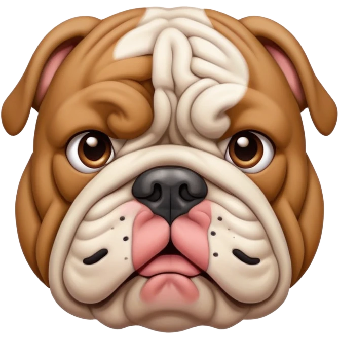 Bulldog confused face emoji