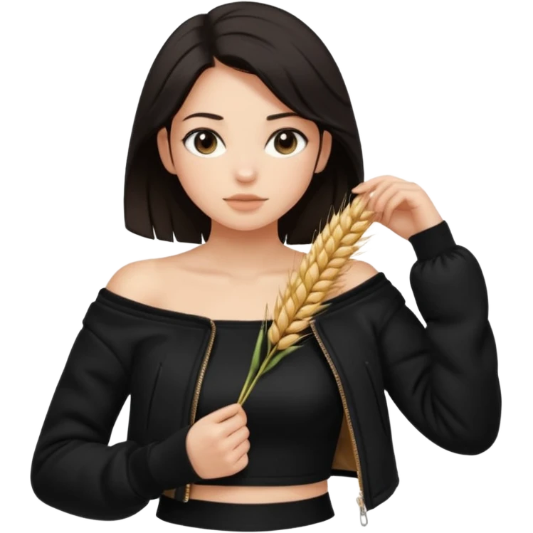  Siyah uzun saçlı ceket giyen esmerimsi kız fazla esmer değil siyah ceket  polar ceket ceket gevşek biraz omzundan çıkıyormuş gibi ve bugday ten rengi soltaraftaki omzundan çıkık sadece içinde de siyah crop var crop omzundan bağlı ve sadece sol omzundan gevşek ceket  emoji