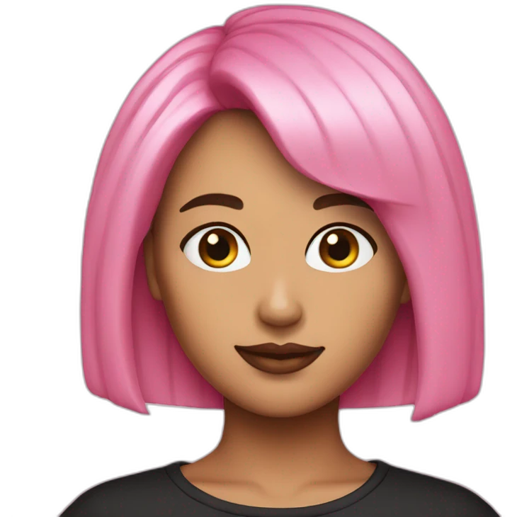 lisa short pink and black hair emoji