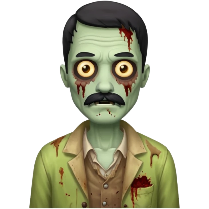 zombie with black mustache   emoji