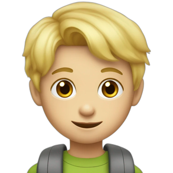 6 y.o. blondy boy with a book emoji