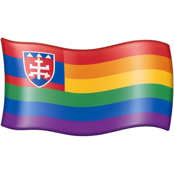 A slovak flag combined with a gay flag emoji