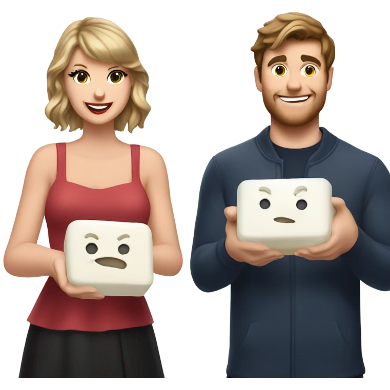Mr Beast combined with Taylor Swift holding soap emoji
