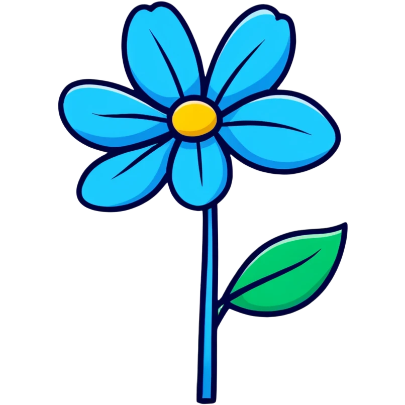 Blue flower plant emoji