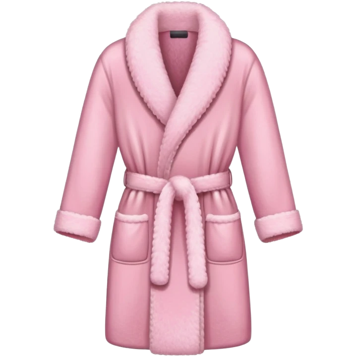 pink fluffy dressing gown with belt emoji
