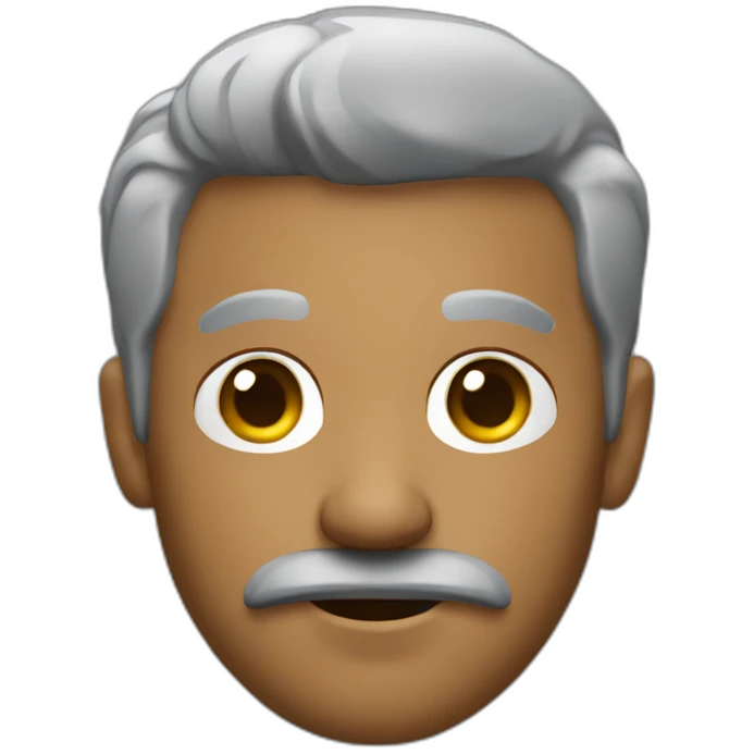 black with some gray hair software developer with black moustache emoji