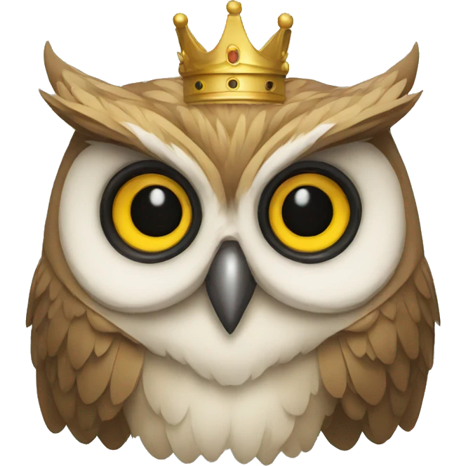owl with a large crown on emoji