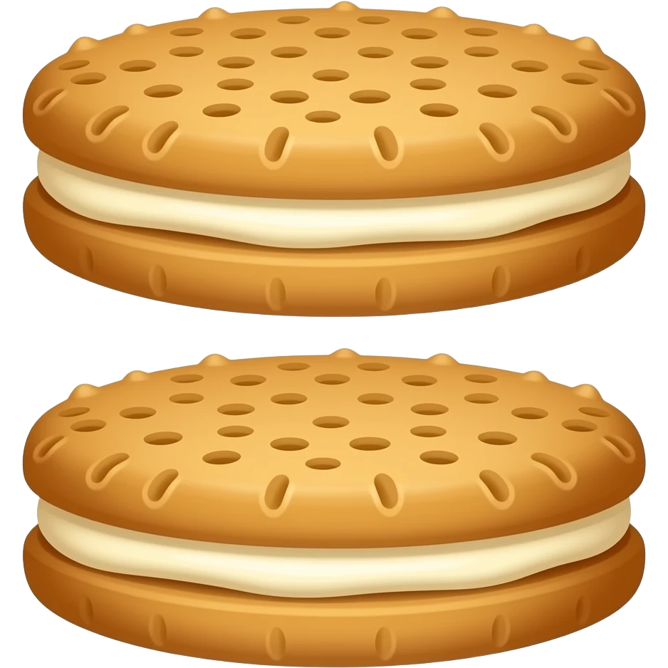 vanilla cream cookie sandwich emoji