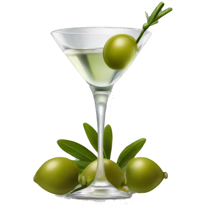 Martini with olive and now  emoji