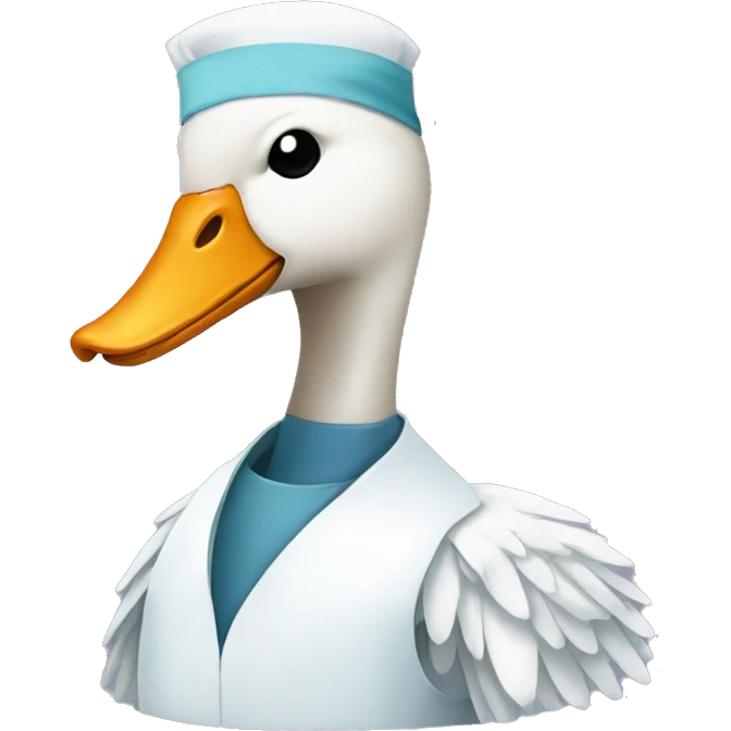 a swan with surgeon costume emoji