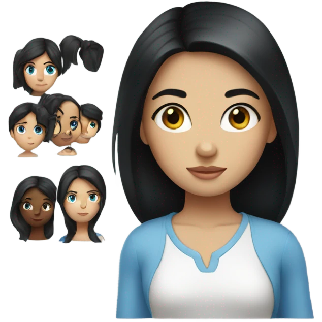girl with black hair blue eyes emoji