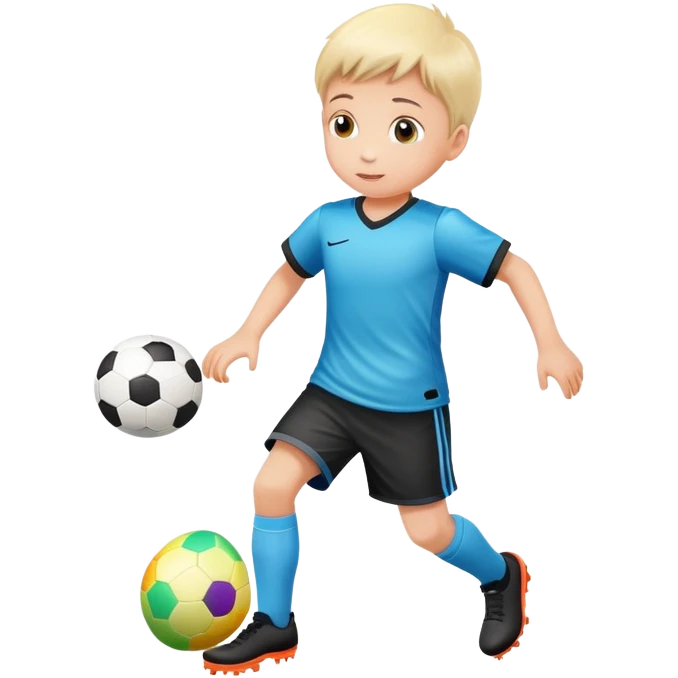 Bambino che gioca a pallone con un uovo di Pasqua  emoji