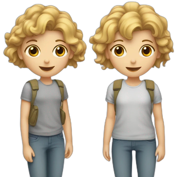 2 adolescents qui se tiennent à côté emoji