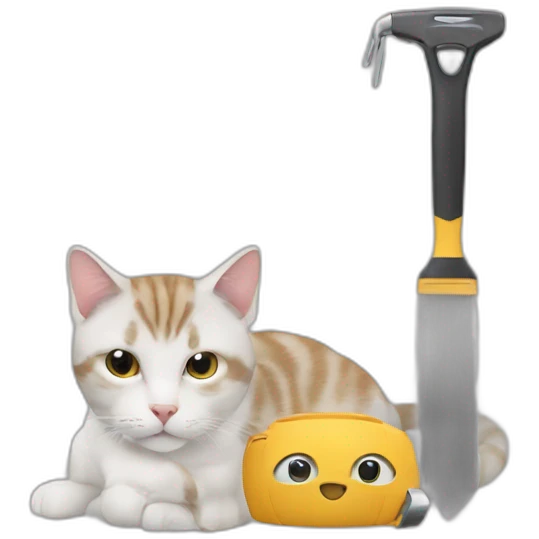 cat and a tool emoji