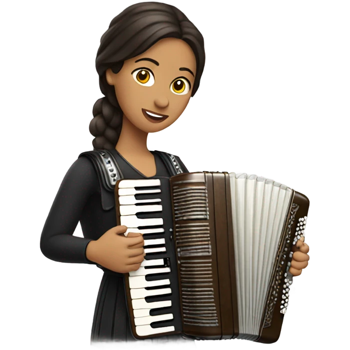 Brunette playing the accordion emoji