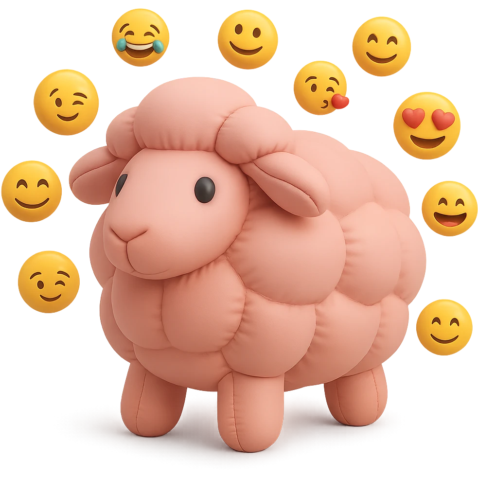 10+ Emoji Give Pink Sheep emoji