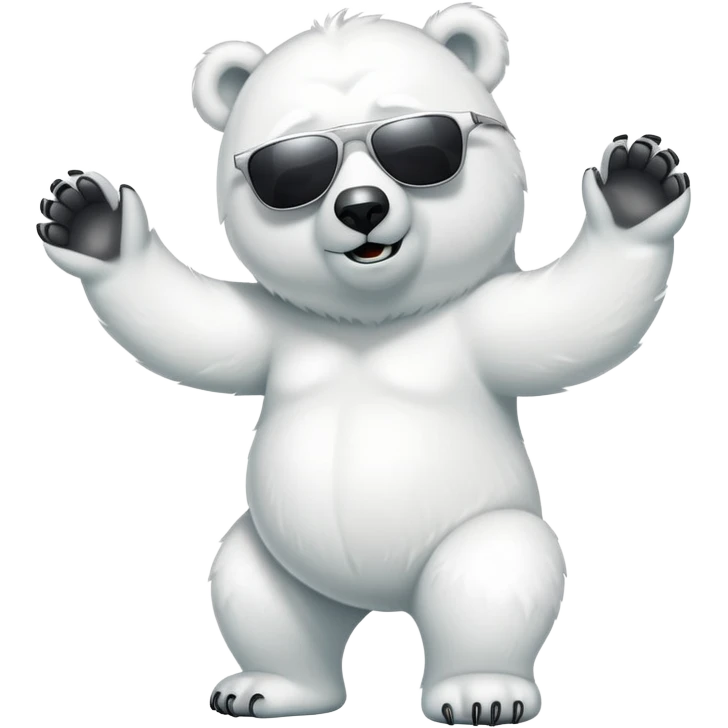 twerking polar bear with sunglasses emoji
