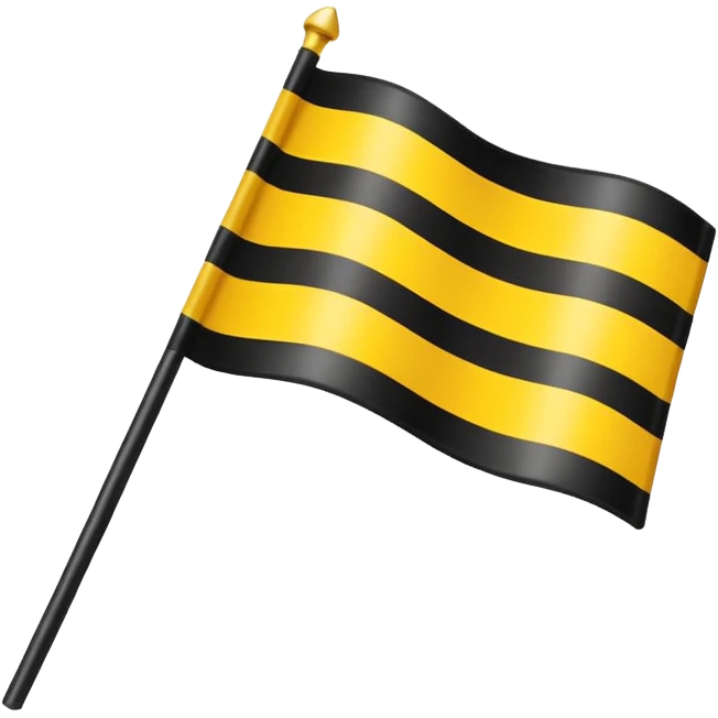Create 2 yellow lined and 1 black lined flag emoji and put black line between yellow lines emoji
