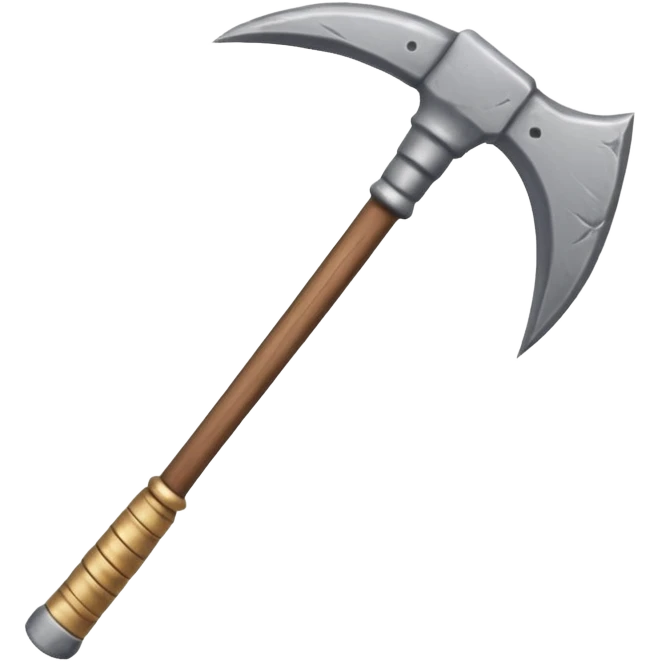 ancient Egyptian symmetric pickaxe with wooden handle and stone head emoji