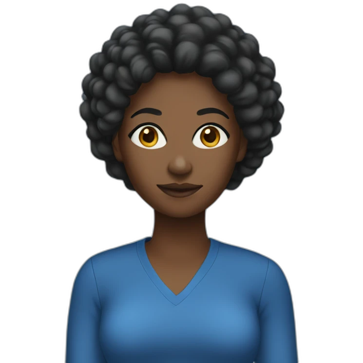 black woman blue outfit emoji