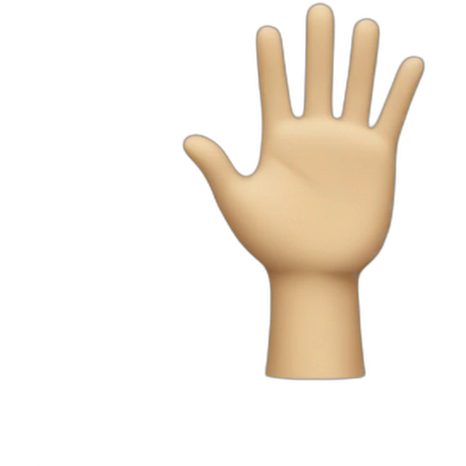 beige waving hand emoji