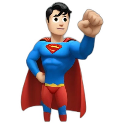 SUPERMAN hello with his hand emoji