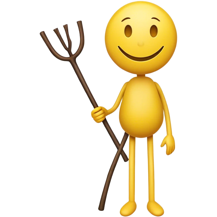 Смайлик с палочкой emoji