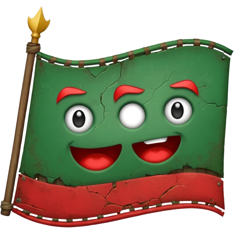 green and red war banner emoji
