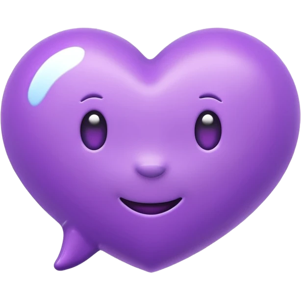 chat bubble emoji with a purple heart inside of it emoji