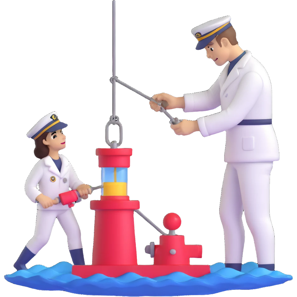 Complete process from sailor at winch pulling up sample, transferring to lab, and scientists analyzing marine sediments emoji