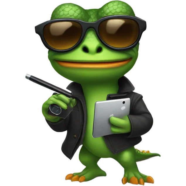 Pepe as a dragon spy emoji