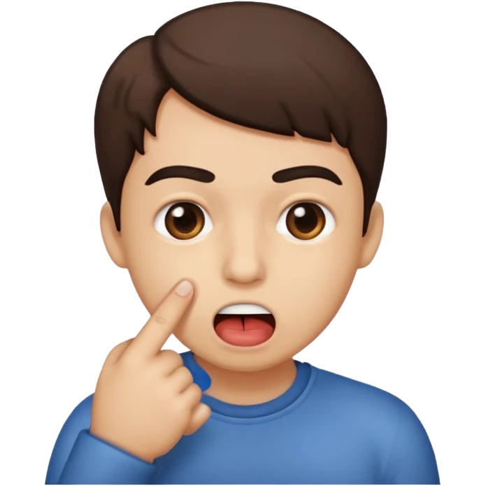 Emoji mordiéndose el dedo emoji
