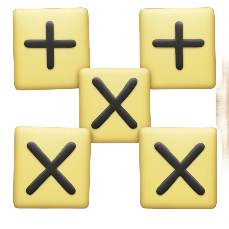 Light yellow tic tac toe  emoji
