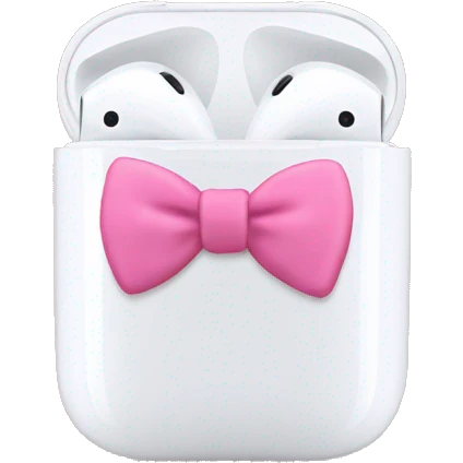 AirPods with pink bow emoji
