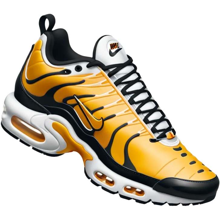 I want you to draw a white Air Max Plus with the Nike logo facing right emoji