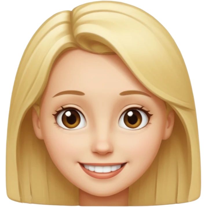 An emoji of a blond girl with a VERY VERY VERY big forehead emoji