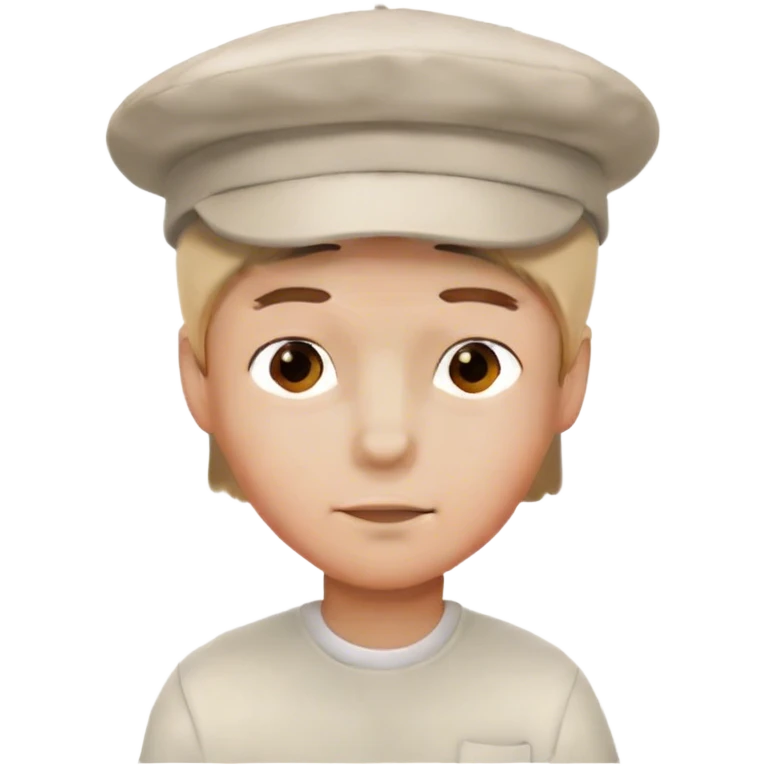 boy in white shirt hat emoji